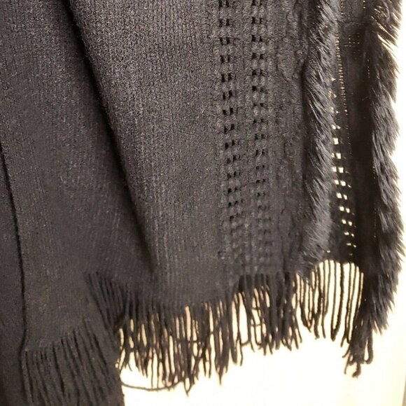 Cara New York Womens Black Sweater Poncho One Size - Picture 7 of 9
